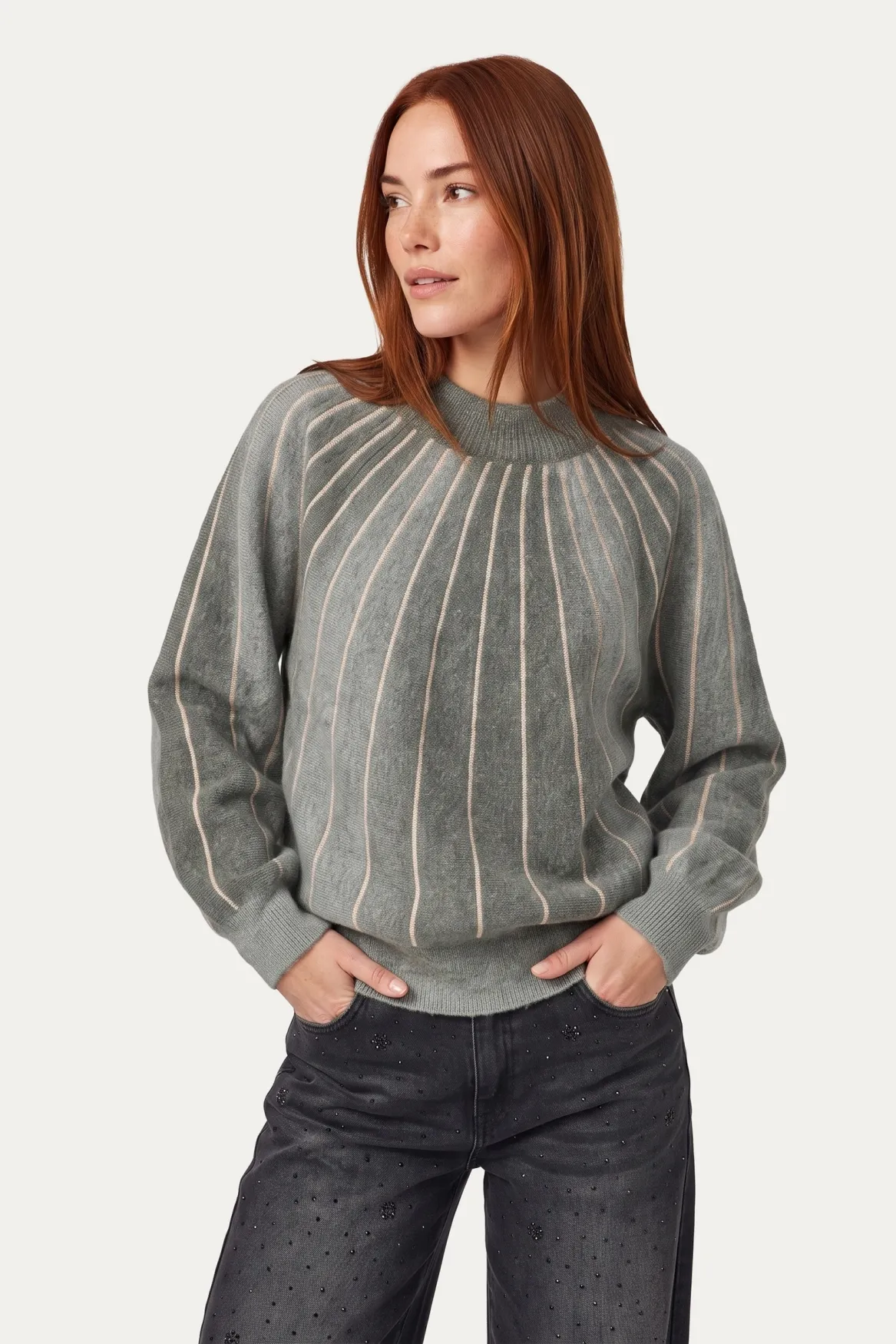 G-maxx Clementine Knit Top Cosy Green, gebreide top in Cosy Green